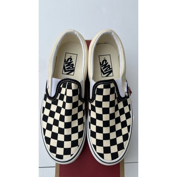 Vans Checkerboard Slip-On Black White Size 6.5 - Picture 10 of 11